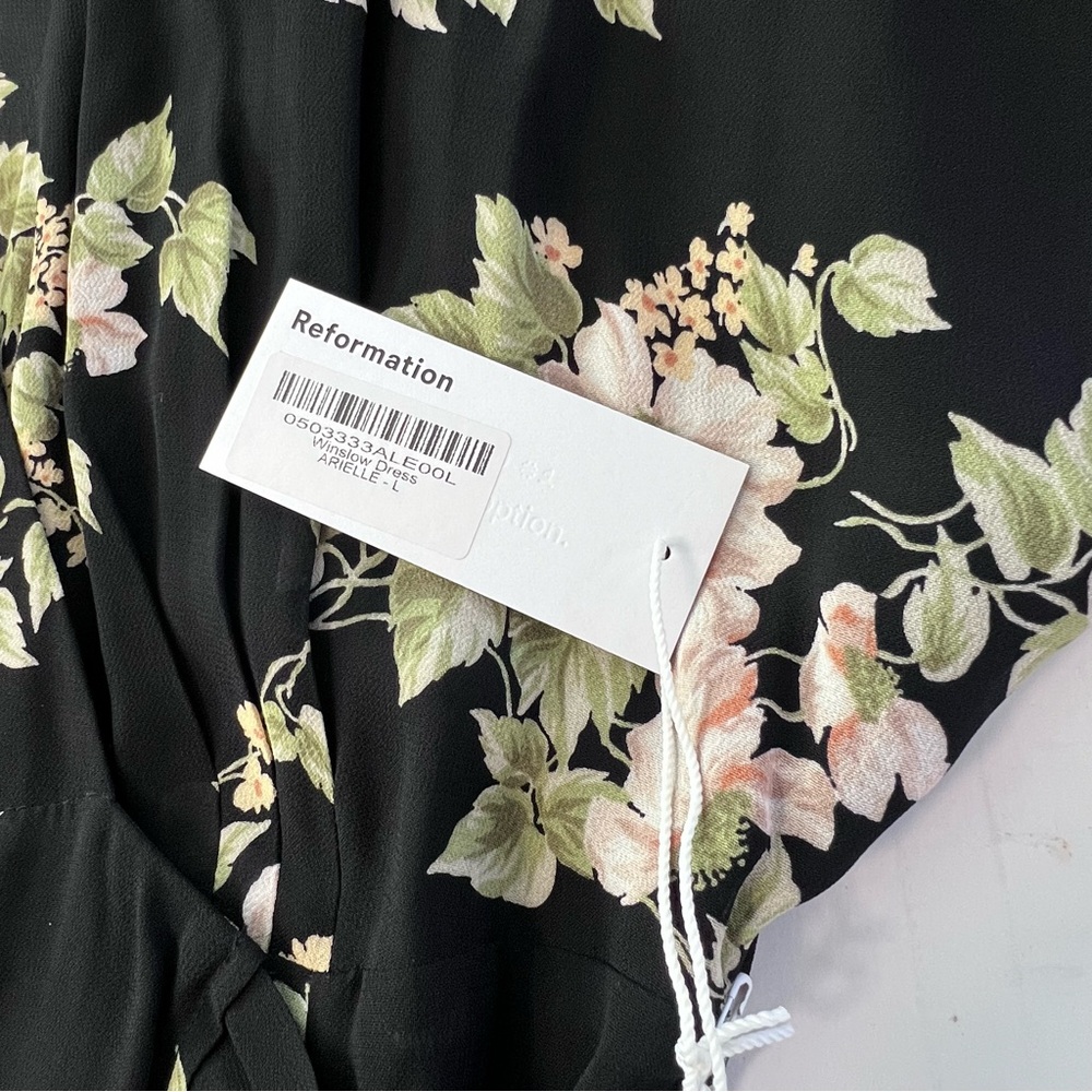 New Reformation Winslow Wrap Maxi Dress in Arielle Floral Sz L - Picture 5 of 8